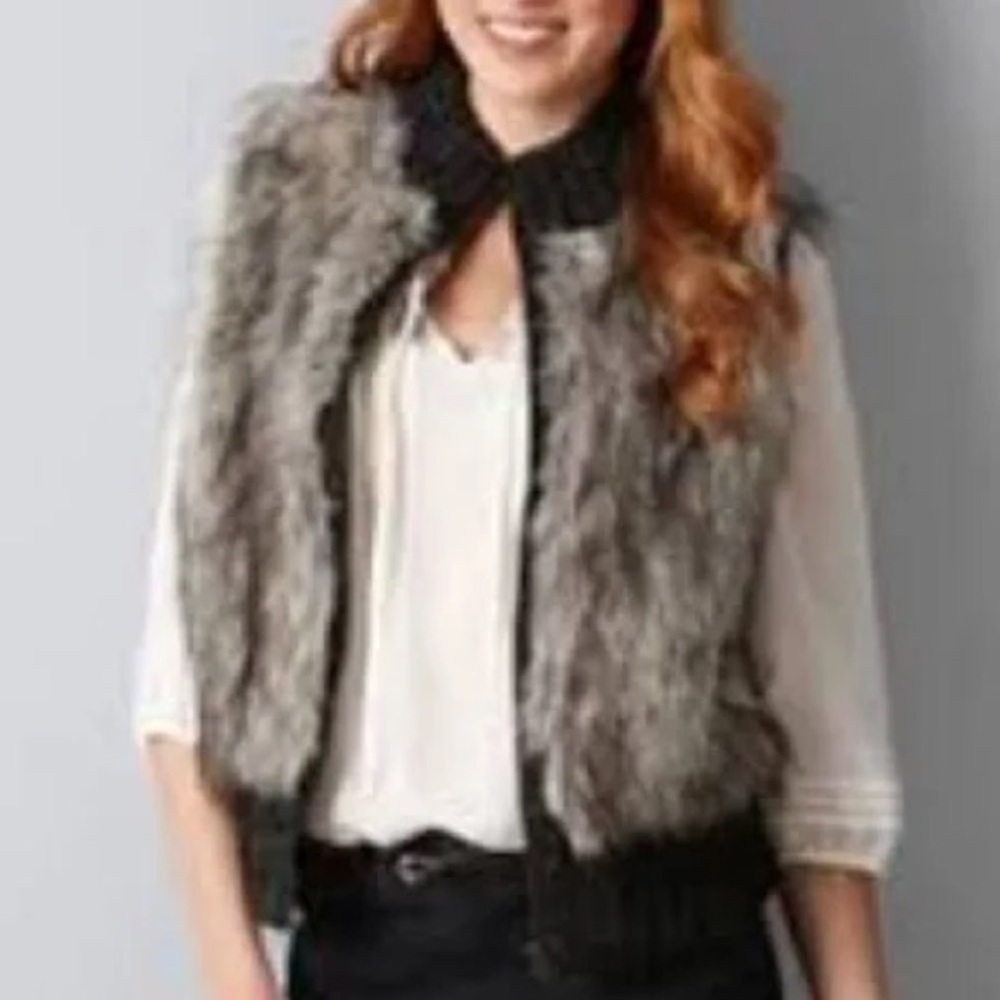 Loft faux fur vest XS/S like new